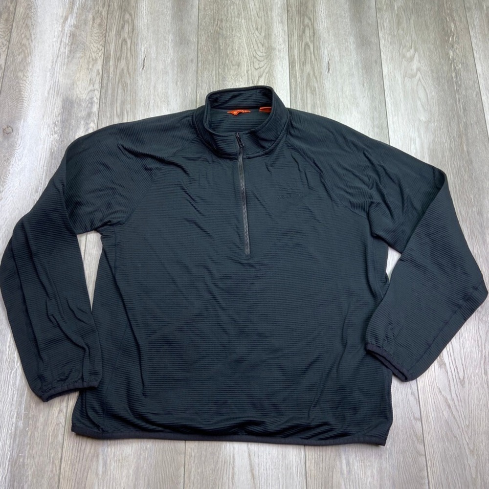 Merrel Sweater Mens Medium Black Geotex 1/4 Zip Mock Neck Outdoors Pullover Men